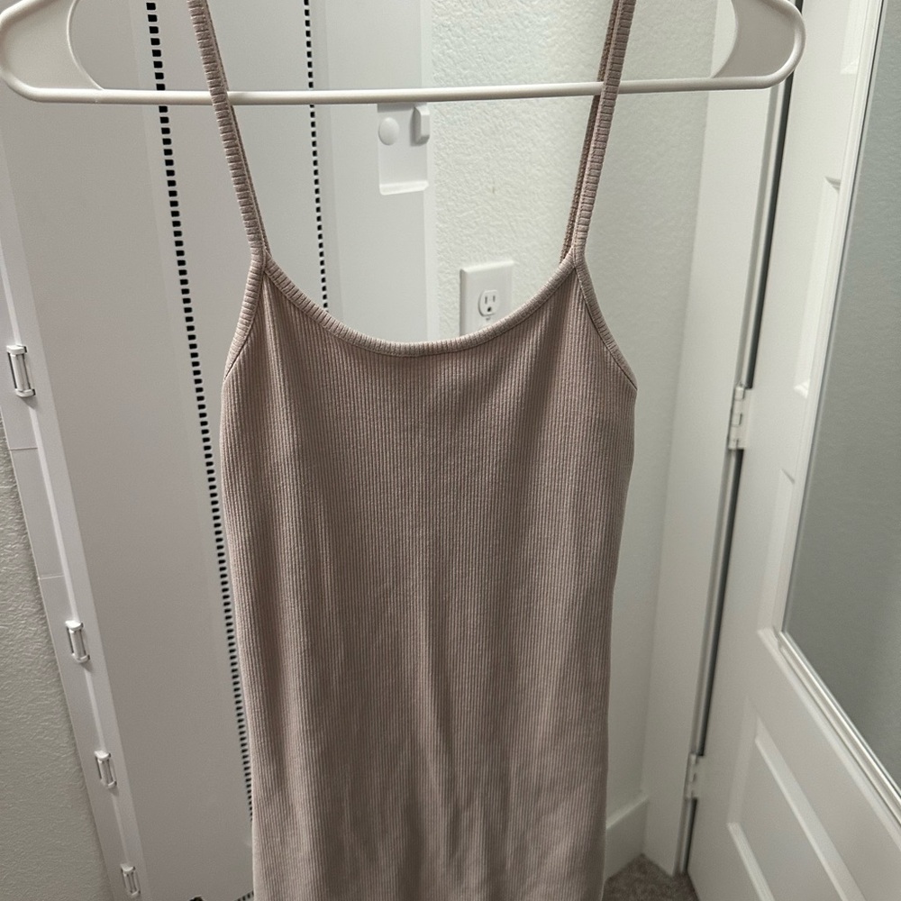 Lulu's Taupe Ribbed Camisole Top